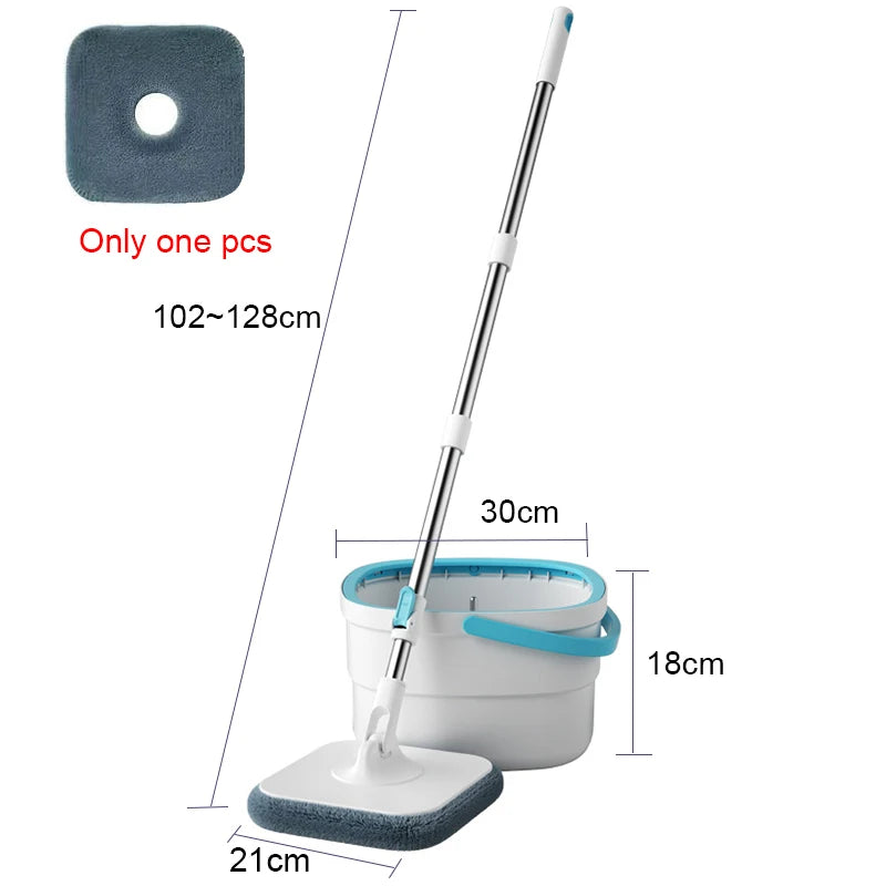 Mop Giratório Quadrado 360° com Balde Lava e Seca - Limpeza Rápida