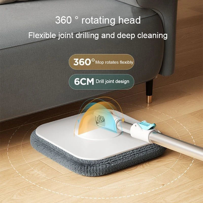 Mop Giratório Quadrado 360° com Balde Lava e Seca - Limpeza Rápida