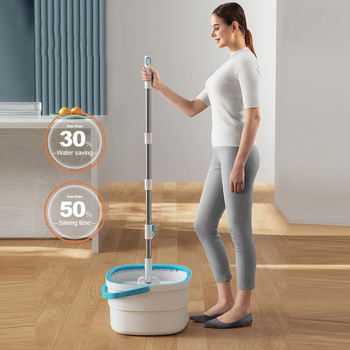 Mop Giratório Quadrado 360° com Balde Lava e Seca - Limpeza Rápida